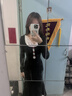 DXOT純欲風黑色蝴蝶結針織連衣裙女春季蕾絲內搭收腰包臀裙子魚尾長裙 連衣裙+背心 M 建議85-100斤 曬單實拍圖