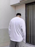 肯奈迪港風(fēng)長(zhǎng)袖t恤男裝春秋季打底衫薄款體恤寬松大碼男士春秋夏上衣 白色-長(zhǎng)袖T恤-燒腦小人款 4XL 【170-180cm】 曬單實(shí)拍圖