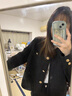 衣然呈品小個子溫柔氣質(zhì)新款長袖小香風外套女裝春季黑色寬松百搭開衫上衣 黑色 M 【建議95-105斤】 曬單實拍圖