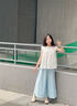 優(yōu)優(yōu)1點(diǎn)（Yoyo one）女童套裝夏季薄款兒童2025新款夏裝裙褲洋氣連衣裙中大童冰絲裙子 白色上衣+藍色裙褲 160 160cm 曬單實(shí)拍圖
