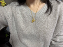 傳呈富垺葫蘆 999足金鉆石吊墜套鏈 古法黃金項鏈女（小版O字鏈)金重7.38克(現貨） 曬單實(shí)拍圖