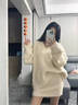 圣保美白色針織連衣裙女秋冬季2024新款小個(gè)子韓系內(nèi)搭毛衣短裙子兩件套 米色 M 碼 曬單實(shí)拍圖