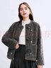 百圖betu女裝冬季新款短外套圓領(lǐng)國風(fēng)牛角扣仿兔絨外套女2411T64 淡灰褐色 L 曬單實(shí)拍圖