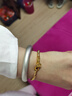 灝象9999如意鎖24k鍍金半鐲手鏈黃金色轉運珠手鐲情人節送女友老婆 S2355 如意串珠半鐲 曬單實(shí)拍圖