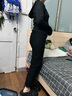 闊腿褲女秋冬季2024新款高腰加絨直筒小個子休閑燈芯絨褲子 黑色-無口袋 常規(guī) L 【110-125斤】 曬單實拍圖
