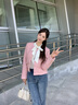 香影粉色小香風(fēng)短外套女2025秋季新款chic千金風(fēng)名媛氣質(zhì)法式上衣 粉紅 S 曬單實(shí)拍圖
