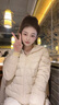 安奈兒（Annil）兒童輕薄羽絨服男女童短款外套2024輕暖親子裝 雅灰杏 170  曬單實(shí)拍圖
