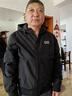 阿瑪尼（ARMANI）男士棉服 EA7系列 加絨大兜帽短款夾克休閑外套 8NPB21 PNFZZ 黑色白標 M 曬單實(shí)拍圖