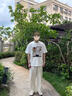 啄木鳥重磅短袖t恤男士夏季2025新款純棉美式上衣服寬松青少年男生半袖 白色 XL 曬單實拍圖