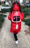 Classic Teddy女童連衣裙兒童年服中小童裝加絨新中式漢服國風拜年服 大紅 130  曬單實拍圖