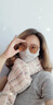 MELENDA KAMAR圍巾女秋冬季2025新款小清新百搭格子保暖圍脖生日禮物送女友老婆 奶白 曬單實拍圖