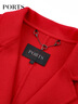 PORTS寶姿商場(chǎng)同款女裝秋季新品中長(zhǎng)款V領(lǐng)毛呢大衣LA9C040GZF013 櫻桃紅 M (6) 曬單實(shí)拍圖