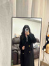 太平鳥(niǎo)時(shí)尚西裝羊毛黑金大衣女2024冬裝毛呢外套 黑色 S 曬單實(shí)拍圖
