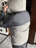 波士頓潮牌男裝冬季連帽羽絨服男韓版上下拼接加厚保暖修身款外套潮 灰色 L 適合115-135斤 曬單實(shí)拍圖