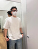OEMG 重磅300g短袖t恤男女夏季新款圓領(lǐng)情侶百搭寬松五分袖休閑體恤衫 CK-DT01白色 XL 【建議135-150斤】 曬單實(shí)拍圖