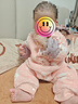 歐孕（OUYUN）半邊絨嬰兒春夏衣服寶寶連體衣保暖外出服加絨哈衣爬爬服秋裝 云朵兔【蓬松保暖―半邊絨】 80cm 【建議身高73-80cm】 曬單實(shí)拍圖