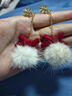 默研（MOYAN）秋冬酒紅色蝴蝶結植絨耳環(huán)圣誕雪花毛球長(cháng)款流蘇鏈條耳墜女蝴蝶結 雪花白色毛球吊墜耳釘 A21-110 曬單實(shí)拍圖