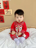 貝瑞加（Babyprints）寶寶連體衣加厚夾棉新年哈衣春節(jié)紅色爬服百天喜慶衣服保暖 73 曬單實拍圖