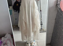 艾珠兒（Aizhuer）夏季度假吊帶荷葉邊連衣裙云南旅游森系仙女裙三亞海邊沙灘裙子女 杏色 XL 曬單實拍圖