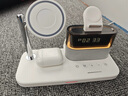 aresh無(wú)線充電器三合一多功能適用蘋果16/15/14磁吸MagSafe耳機(jī)apple watch S10手表支架iphone12ProMax 白色【時(shí)鐘+鬧鐘+夜燈】配雙C線 曬單實(shí)拍圖
