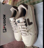 斐樂(lè )（FILA） FUSION斐樂(lè )潮牌BANK DX男鞋場(chǎng)下滑板鞋新款時(shí)尚厚底鞋 古白色/奶白-AG 41 曬單實(shí)拍圖