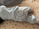 七樂(lè )豆嬰兒睡衣純棉開(kāi)襠打底內衣春秋款秋衣秋褲男寶寶早秋免脫分體套裝 湖藍 80 cm 曬單實(shí)拍圖