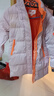 鴨鴨鴨鴨童裝兒童羽絨服休閑寬松新款男女童中長(cháng)款連帽免洗外套 粉橙色 140 曬單實(shí)拍圖