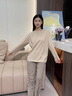 莫代爾2025年新款情侶睡衣女春秋季100%純棉長(zhǎng)袖圓領(lǐng)套裝男士季家居服 CX522情侶裝兩套價(jià) M 女，男L 曬單實(shí)拍圖