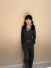 酷樂(lè )羊女童秋季新款洋氣時(shí)髦兩件套2025女孩春秋童裝休閑針織套裝中大童 灰黑色 150 曬單實(shí)拍圖