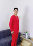 浪莎紅色保暖內(nèi)衣男本命年秋冬季100%純棉秋衣秋褲套裝中老年蛇年禮物 純棉4件套1秋衣1秋褲1內(nèi)褲1襪 L (170) 【男款】 曬單實拍圖