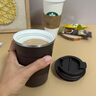卡絲拉狄（Cathyladi）保溫杯咖啡杯男女士陶瓷內(nèi)膽便攜高顏值隨行生日禮物七夕禮物實用 波盤黑【陶瓷】 500ml 曬單實拍圖