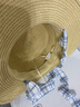 妙奕嘉防曬帽女遮陽(yáng)帽太陽(yáng)帽草帽女士帽子遮臉大帽檐沙灘防嗮帽戶(hù)外海邊 米色+藍色泡芙格綁帶 曬單實(shí)拍圖
