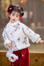 班喜迪女童漢服拜年服套裝冬裝寶寶國風(fēng)唐裝周歲禮服兒童新中式衣服冬季 米色 100 cm 曬單實(shí)拍圖