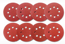 ZSCAT5寸8孔紅砂植絨自粘砂紙帶孔干磨砂紙氣磨機圓盤(pán)打磨拋光沙紙125 5英寸8孔60#【100片】 曬單實(shí)拍圖