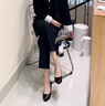 勤馳船鞋女坡跟職業(yè)鞋3cm軟底不磨腳舒適女鞋職業(yè)皮鞋不腳工作鞋女黑 粗黑色[3厘米] 43 曬單實拍圖