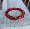 寶辛梵瑞  BOSFRU天然滿(mǎn)色滿(mǎn)肉火焰紋南紅瑪瑙隨形手串原石原礦男女款手鏈生日禮物 曬單實(shí)拍圖