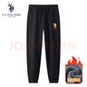 U.S. POLO ASSN.保羅運動(dòng)休閑褲男加絨保暖冬季寬松直筒跑步長(cháng)衛褲 黑色束口 XL  曬單實(shí)拍圖