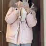 棉致大毛領(lǐng)棉服女冬季新款羽棉襖絨服棉衣面包服不跑棉派克服工裝外套 Q8603淺粉色【高品質(zhì)80】 L 120-145斤 曬單實(shí)拍圖
