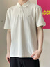 九牧王（JOEONE）【3A抑菌 透氣】polo衫男士吸濕短袖2025夏季上衣 修身版+白色+TT2EXB20117 XL 180/100A(52) 曬單實(shí)拍圖
