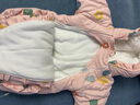 喜雅萌嬰兒帶腳套連體服新款寶寶冬季加厚衣包腳哈衣新生加絨套裝風(fēng)服 小花粉色 腳可拆卸 59 曬單實(shí)拍圖