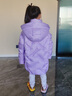 雪中飛kids童裝兒童羽絨服新款洋氣女童中大童純色立領面包服 紫色 130 曬單實拍圖