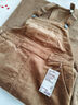 無(wú)印良品（MUJI）女式 木棉混 燈芯絨 背帶裙寬松直筒中長(cháng)款連衣裙 美拉德BE12CC3A 深棕色 L 曬單實(shí)拍圖