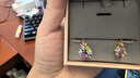 周大福ENZO 「彩虹花球」18K金多彩寶石鉆石耳環(huán)女  EZV4905 曬單實(shí)拍圖