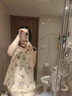 JIOESC帶胸墊睡衣女款夏季薄款吊帶短褲甜美可愛新款可外穿家居服兩件套 小花狐貍 XL 【120-140斤】 曬單實(shí)拍圖