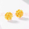 賽菲爾 黃金耳飾足金999.9芙蓉耳環(huán)花朵耳釘 一對耳飾 約3.15克 曬單實(shí)拍圖