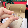 廷亮 0.8克拉斯里蘭卡藍(lán)寶石戒指女18k金鑲嵌鉆彩寶戒指 定制手寸留言（7個工作日） 曬單實(shí)拍圖