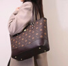 袋鼠卡拉品牌軟皮女式托特包大容量單肩斜挎包通勤女士媽媽包2026新款女包 花瓣棕（贈小包+禮盒裝） 大包（長(cháng)30.5-厚13-高26.5厘米） 曬單實(shí)拍圖