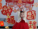 優(yōu)奇女童連衣裙春秋裝紅色喜慶裙子?jì)雰簩殞毎偬熘軞q抓周公主裙送禮服 曬單實(shí)拍圖