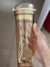 特百惠（Tupperware）晶彩MAX600ML男女學(xué)生便攜運動(dòng)喝水杯子茶水分離大容量七夕禮物 奶茶棕600ml 曬單實(shí)拍圖
