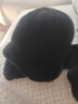 京芽女士貂皮帽子貂毛帽年輕款皮草帽子冬保暖加厚鴨舌帽騎士帽護耳帽 黑色【小帽檐】 M(56-58)可調節【增圍巾】 曬單實(shí)拍圖